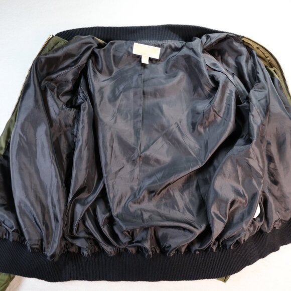 MICHAEL Michael Kors Olive Green Quilted Bomber Jacket Size XL Trending Color - Picture 9 of 10